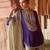 Royal purple embroidered cupro silk mint green sharara set
