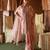 Pastel peach embroidered tissue cape skirt set