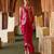 Fuchsia pink embroidered cupro silk co ord set
