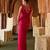 Fuchsia pink embroidered cupro silk co ord set