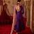 Rich purple embroidered cupro silk anarkali set