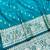 Blue zari woven banarasi silk traditional saree with blouse piece