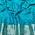 Blue zari woven banarasi silk traditional saree with blouse piece