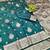 Dark blue zari woven banarasi silk traditional saree with blouse piece