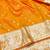 Orange zari woven banarasi silk traditional saree with blouse piece
