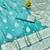 Light blue zari woven banarasi silk traditional saree with blouse piece