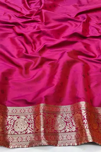 Rani zari woven silk traditional saree with blouse piece