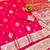Pink zari woven banarasi silk traditional saree with blouse piece