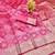 Pink zari woven banarasi silk traditional saree with blouse piece