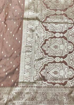 Coffee zari woven silk traditional saree with blouse piece 5
