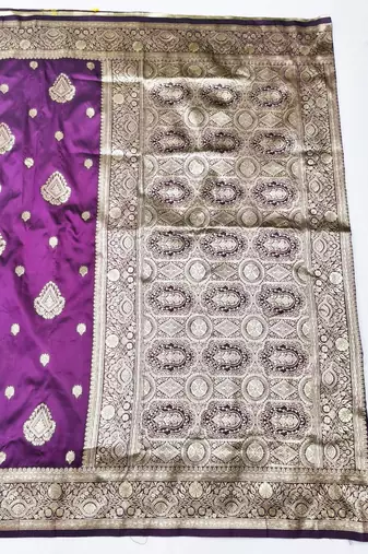 Wine zari woven silk traditional saree with blouse piece