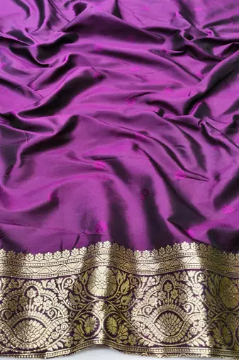 Wine zari woven silk traditional saree with blouse piece