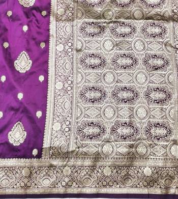 Wine zari woven silk traditional saree with blouse piece 5