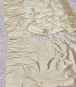 Cream zari woven banarasi silk traditional saree with blouse piece