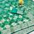 Green zari woven banarasi silk traditional saree with blouse piece
