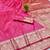 Pink zari woven banarasi silk traditional saree with blouse piece