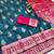 Dark blue zari woven baluchari silk traditional saree with blouse piece