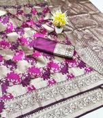 Winezari woven banarasi silk traditional saree with blouse piece