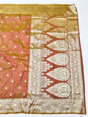 Wine zari woven banarasi silk traditional saree with blouse piece 2