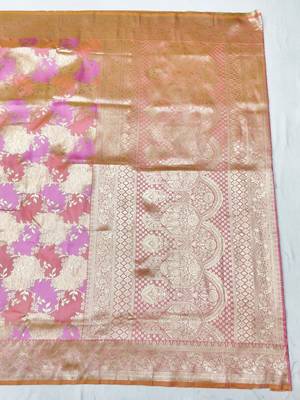 Purple zari woven banarasi silk traditional saree with blouse piece 2
