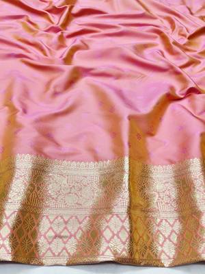 Purple zari woven banarasi silk traditional saree with blouse piece 4