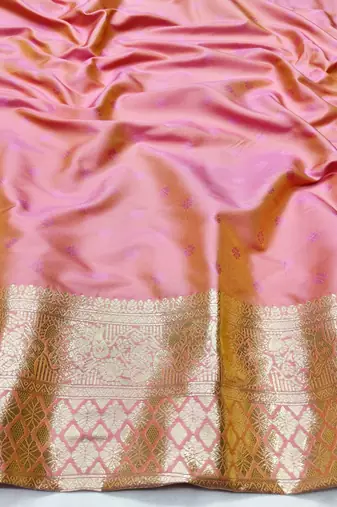 Purple zari woven banarasi silk traditional saree with blouse piece