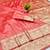 Peach zari woven banarasi silk traditional saree with blouse piece