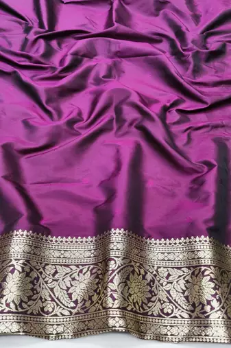 Wine zari woven silk traditional saree with blouse piece