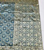 Dark blue zari woven banarasi silk traditional saree with blouse piece