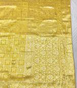 Gold zari woven banarasi silk traditional saree with blouse piece