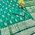 Green zari woven banarasi silk traditional saree with blouse piece