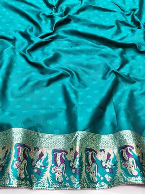 Wine zari woven baluchari silk traditional saree with blouse piece 3