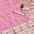 Pink zari woven banarasi silk traditional saree with blouse piece