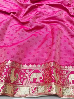 Cream zari woven silk traditional saree with blouse piece 4