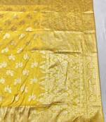 Gold zari woven banarasi silk traditional saree with blouse piece