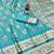 Blue zari woven banarasi silk traditional saree with blouse piece