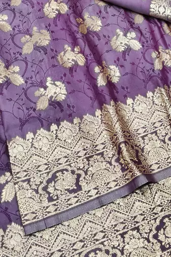 Wine zari woven silk traditional saree with blouse piece