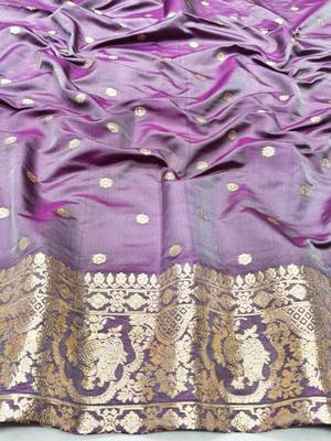 Wine zari woven silk traditional saree with blouse piece 4