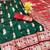 Green zari woven baluchari silk traditional saree with blouse piece