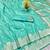 Light blue woven banarasi silk traditional saree with blouse piece