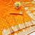 Gold zari woven banarasi silk traditional saree with blouse piece