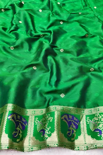 Purple zari woven baluchari silk traditional saree with blouse piece