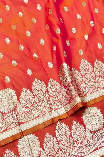 Rani zari woven banarasi silk traditional saree with blouse piece
