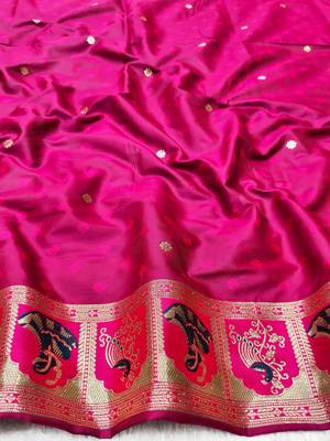 Dark blue zari woven baluchari silk traditional saree with blouse piece 4