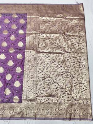 Wine zari woven banarasi silk traditional saree with blouse piece 1