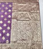 Wine zari woven banarasi silk traditional saree with blouse piece