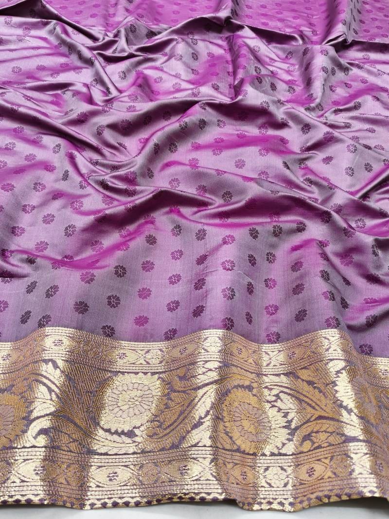 Wine zari woven banarasi silk traditional saree with blouse piece