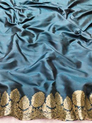 Morpich zari woven silk traditional saree with blouse piece 4