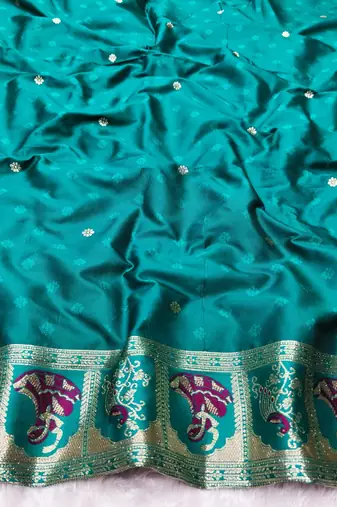 Wine zari woven baluchari silk traditional saree with blouse piece