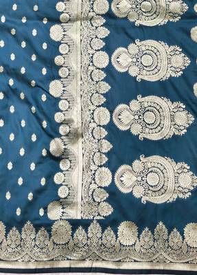 Morpich zari woven silk traditional saree with blouse piece 5